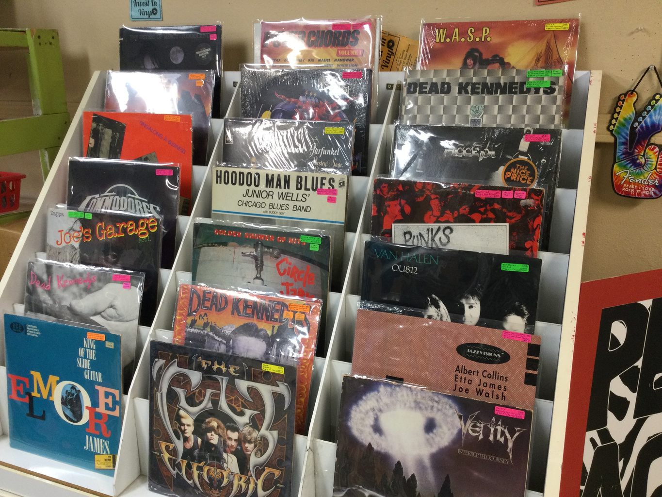 Used records on display at Random Records