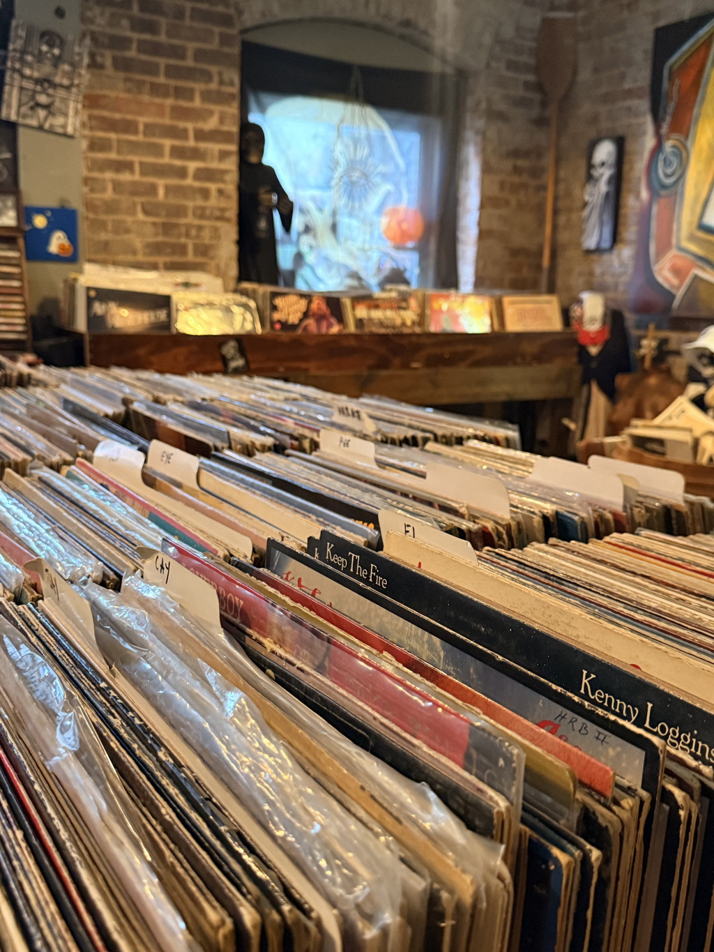 Record bins at Lost and Found