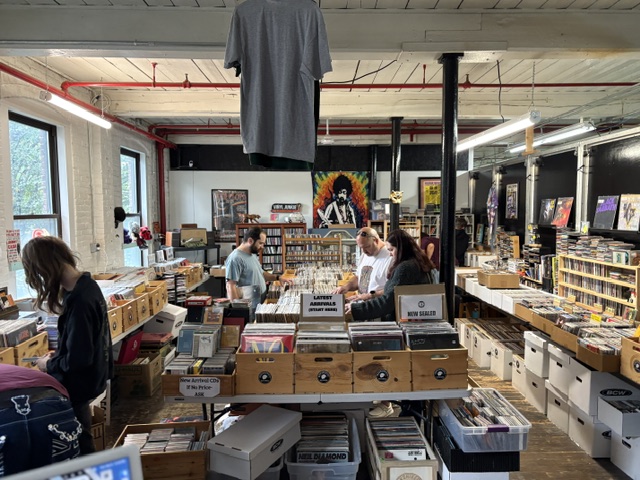 Customers browsing at Berkshirecat Records in Dalton.