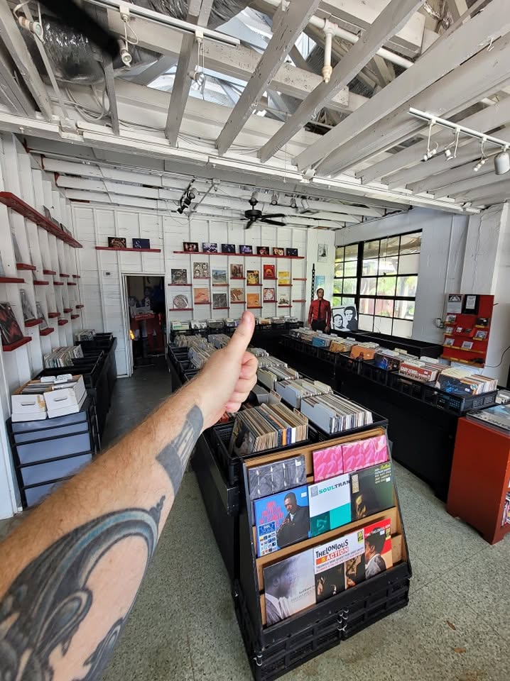 Record bins at Microgroove