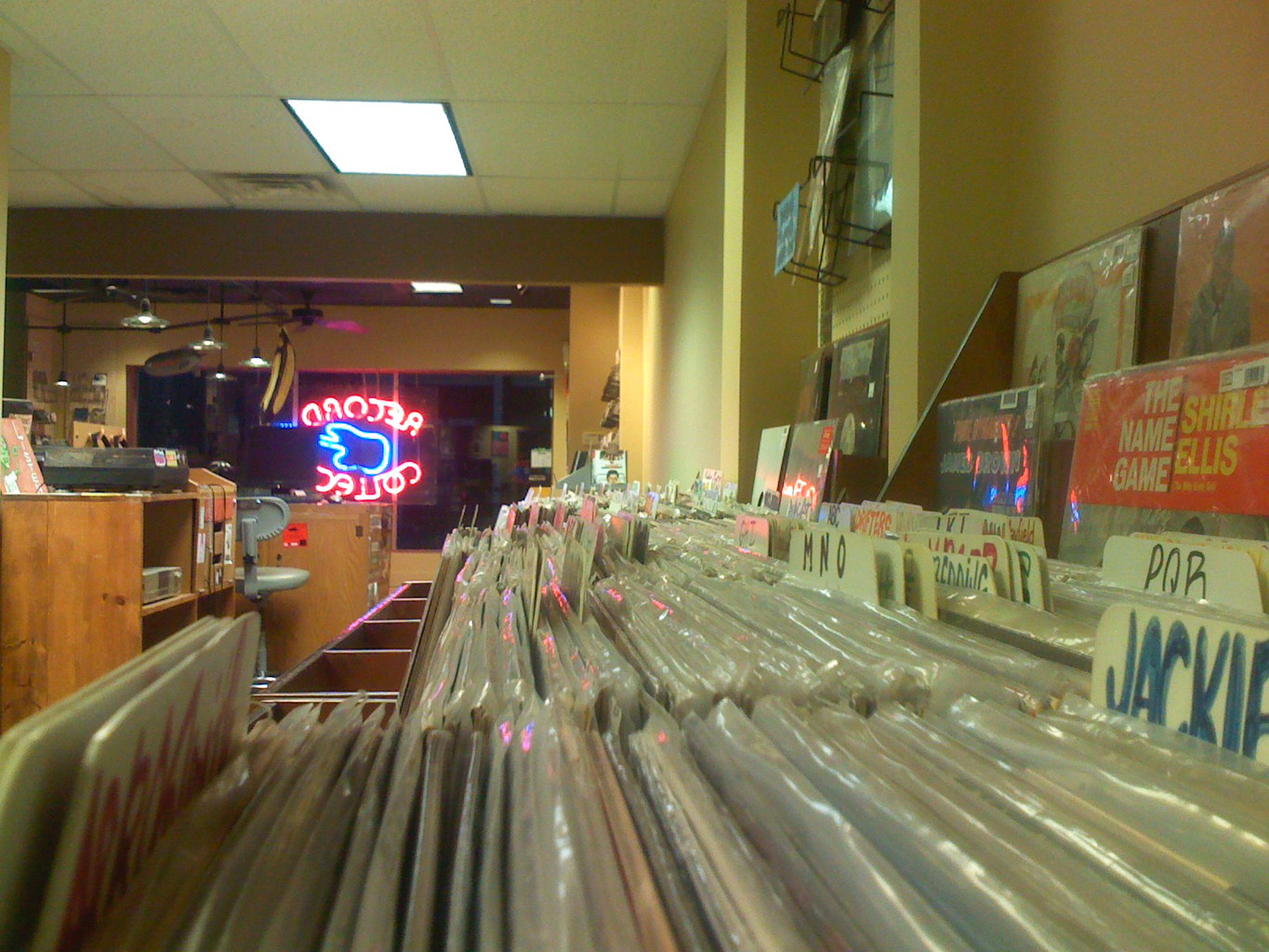 Record bins at Record Collector