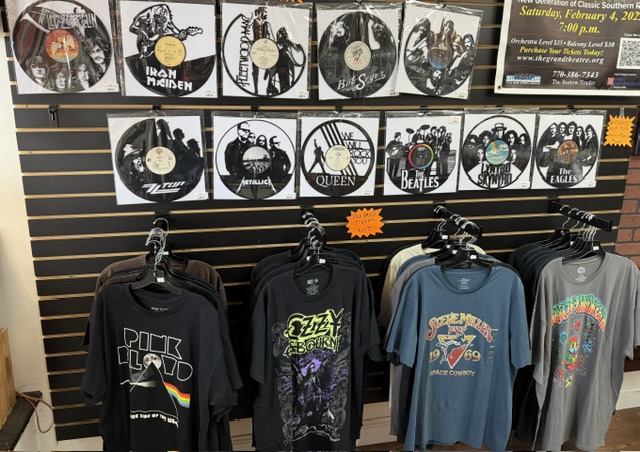 Merch wall at RocknShop