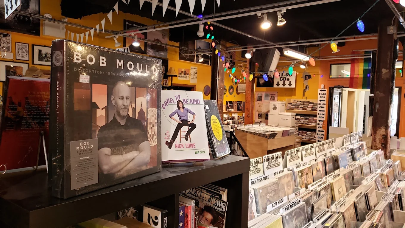 Interior bins at Siren Records