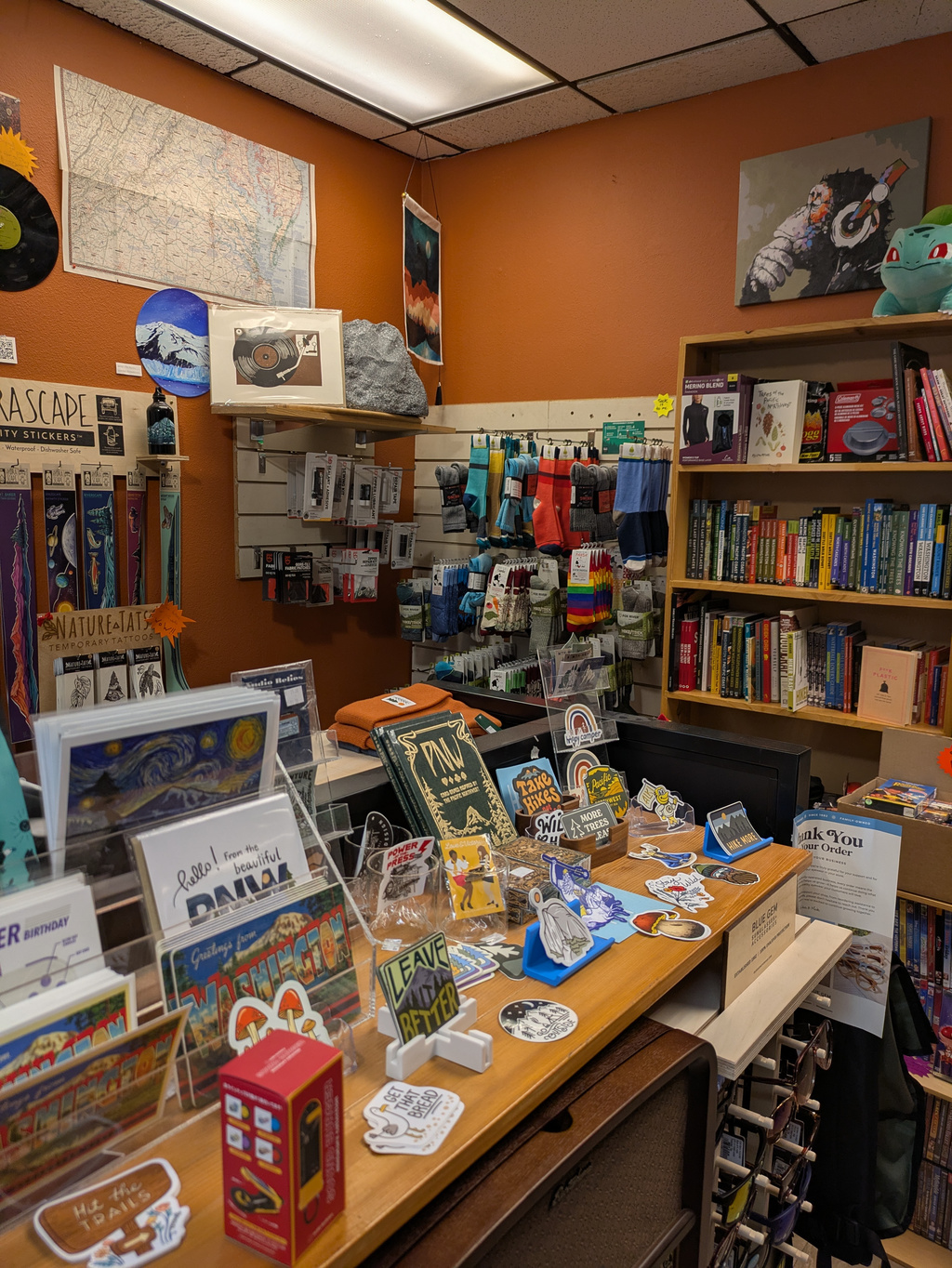 Camping and gift section at Turntables & Trails