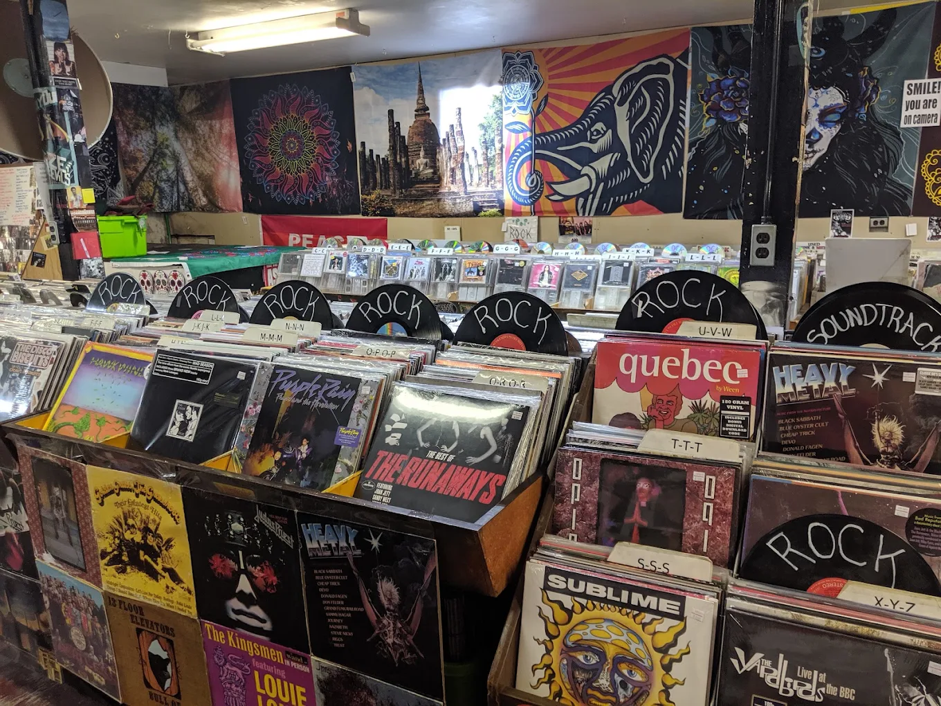 Rock bins inside Ernie November's.
