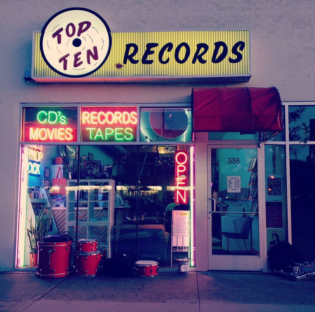 Top Ten Records on Jefferson Boulevard in Dallas.