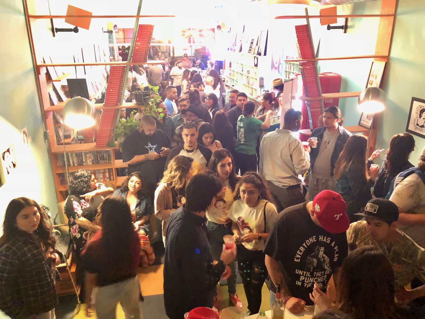 A busy crowd at Top Ten Records.