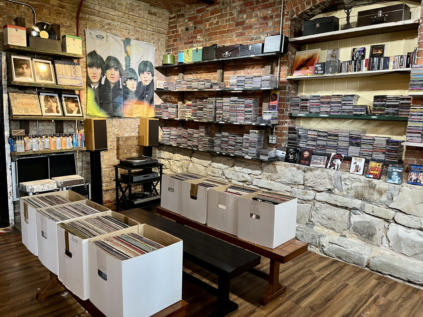 Record bins at Antique Vault & Records