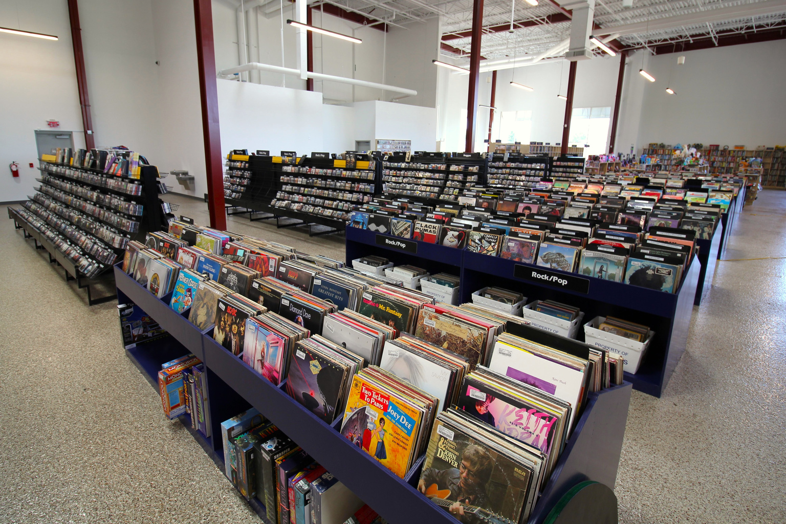 Record bins at McKay's Mebane