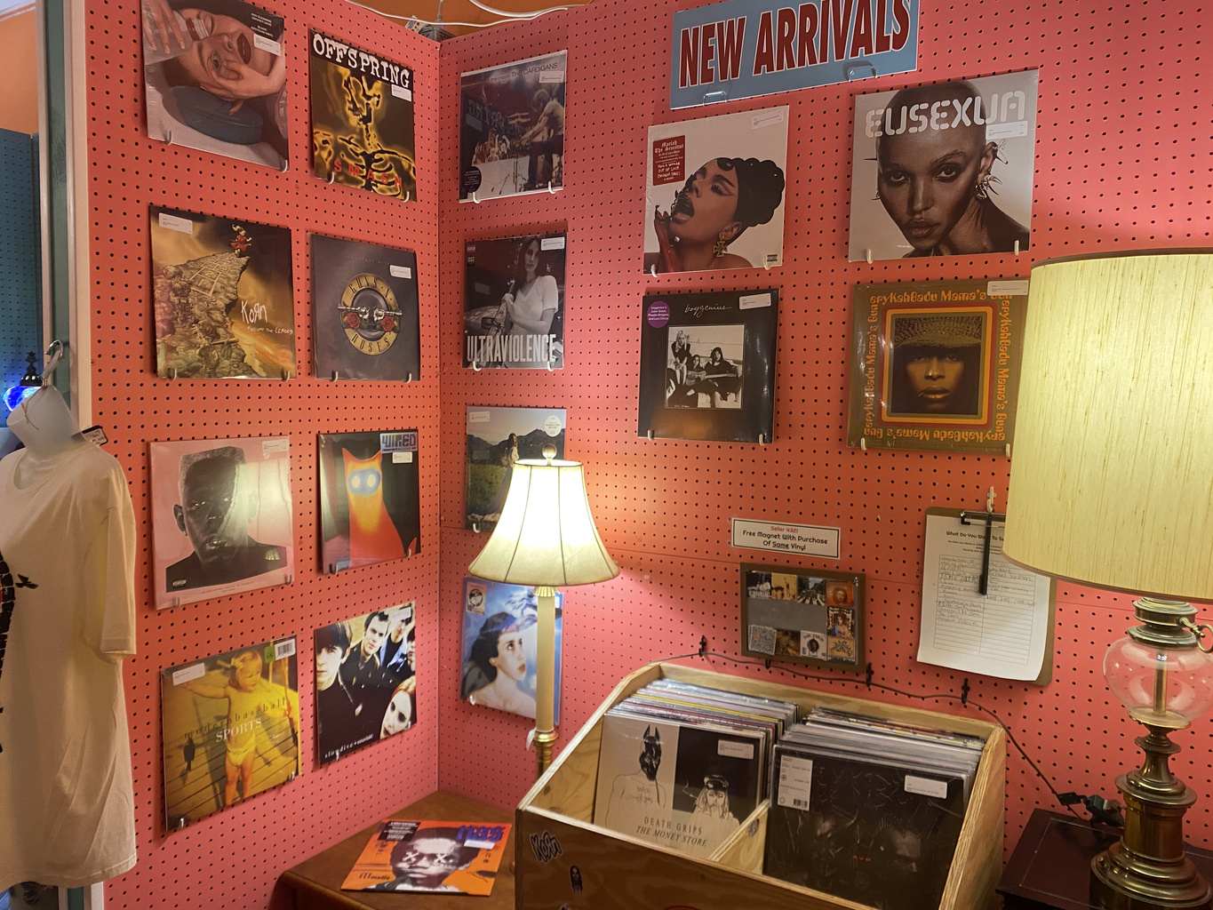New arrivals wall at Crescent Moon