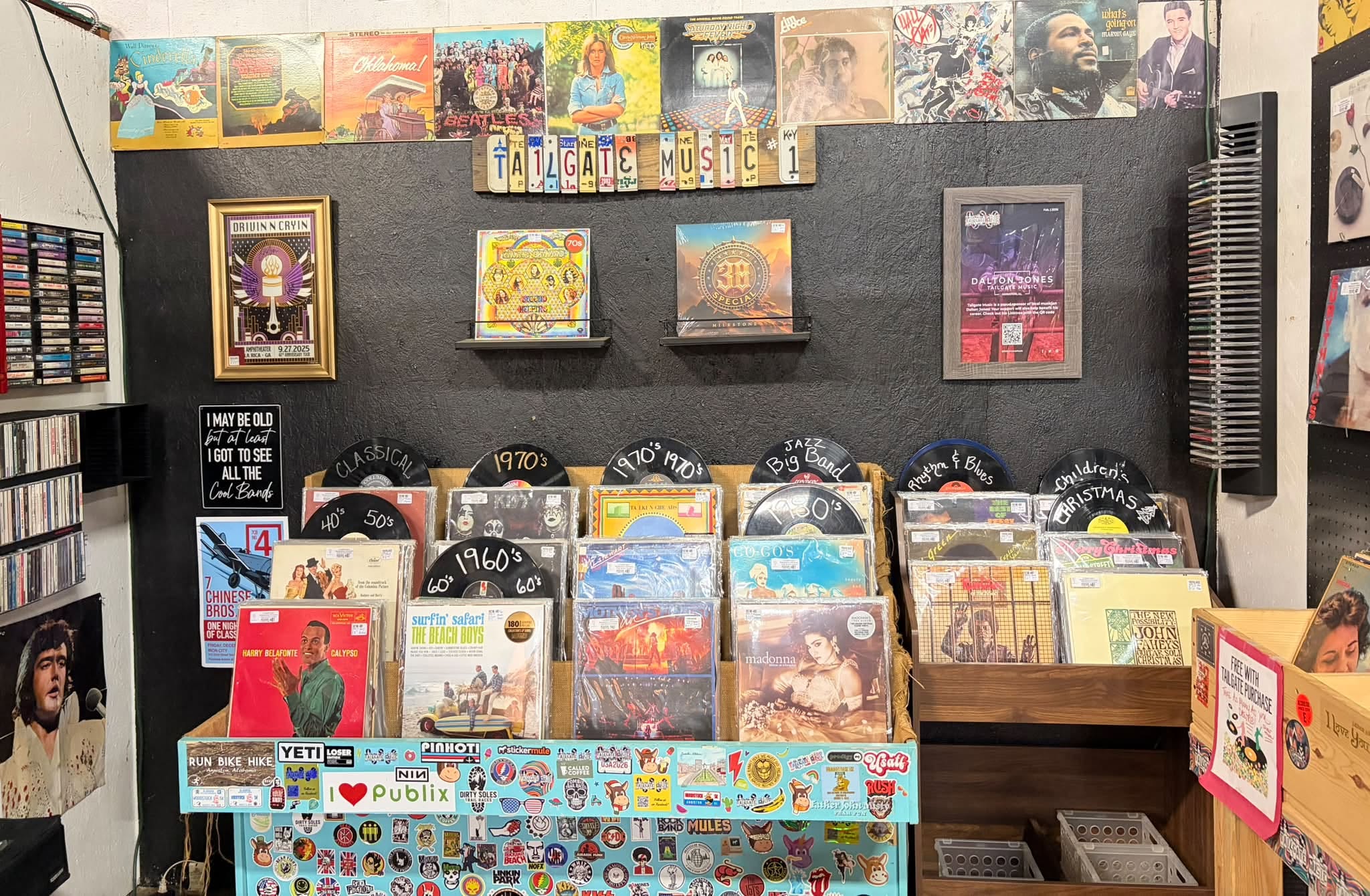 Record bins at Tailgate Music