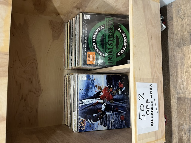 Bargain LP bin at Dead Wax Records