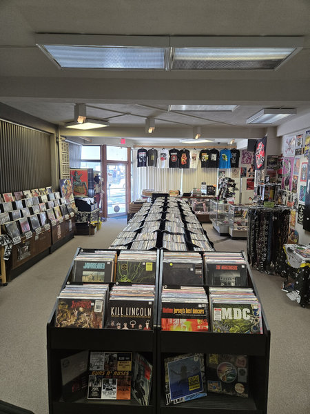 Record bins inside Angry Young & Poor