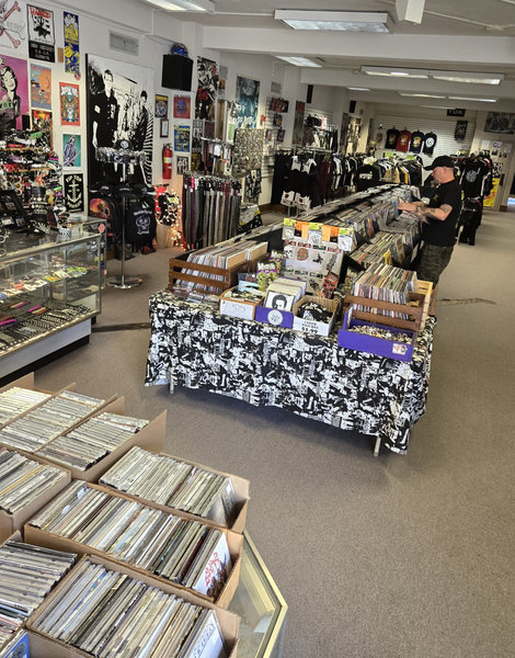 Records and shop floor at Angry Young & Poor