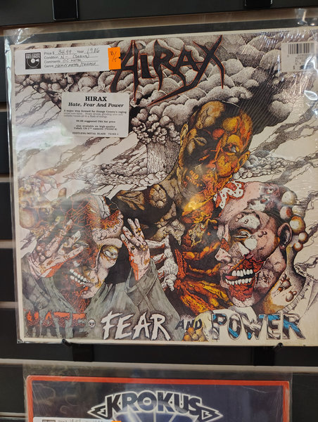 Hirax Hate, Fear and Power on display at Disc-Cover Records