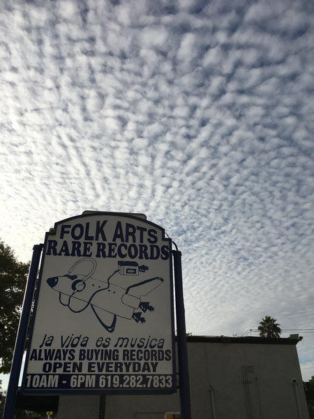 Folk Arts Rare Records street sign