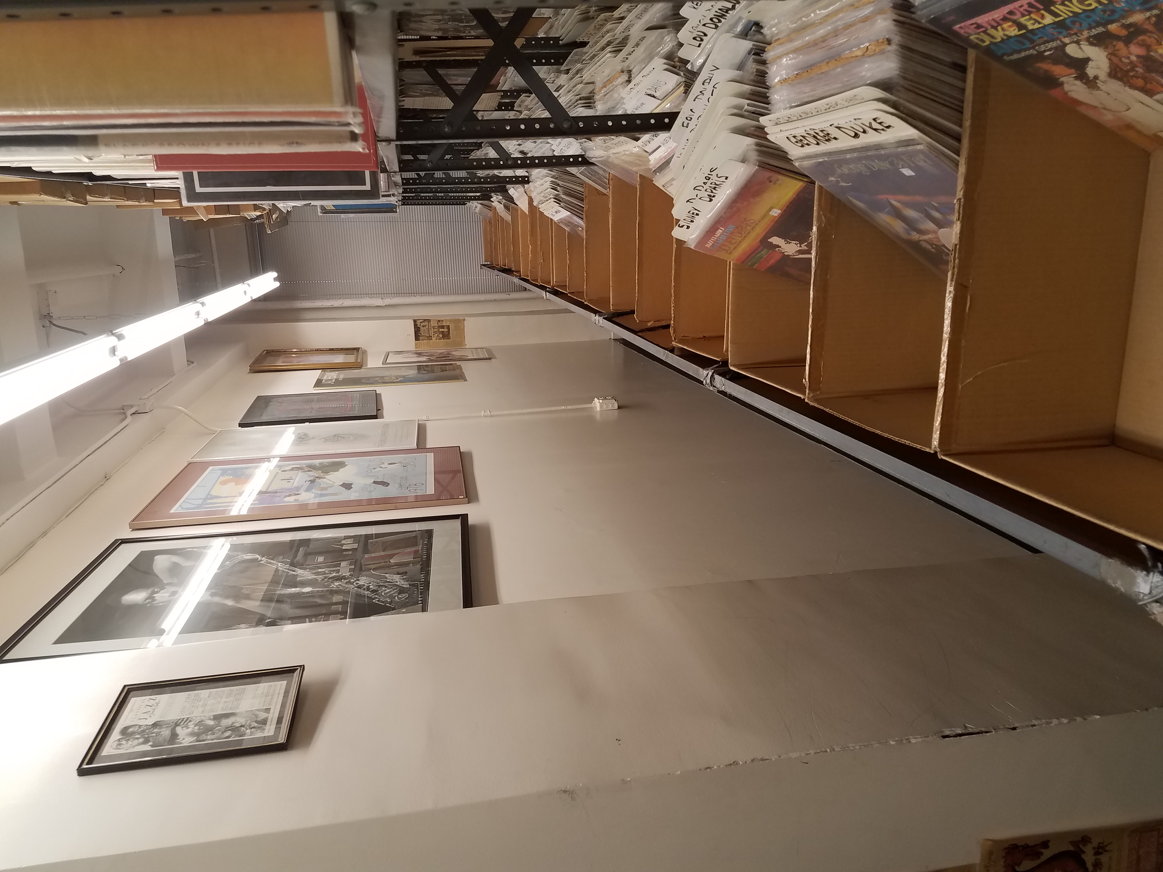 Browsing shelves at Jazz Record Center