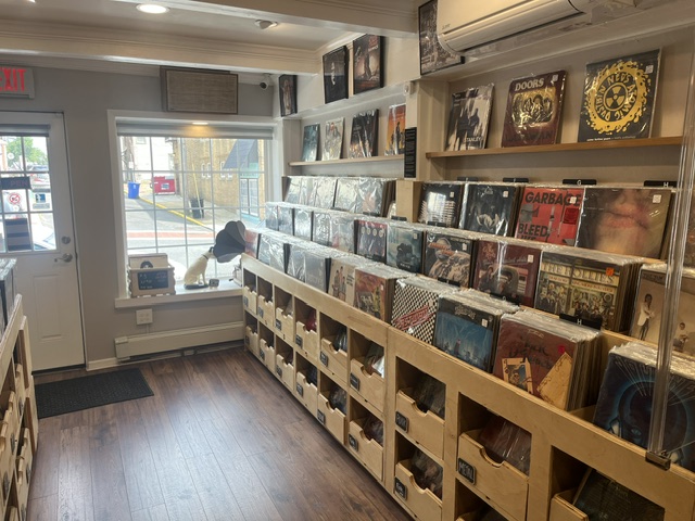 Front room bins at Mount Holly Records