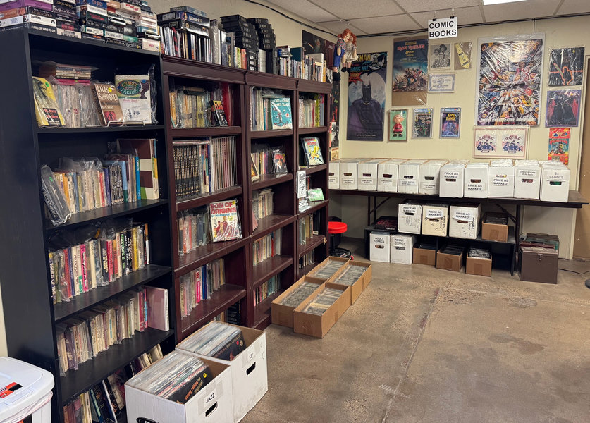 Books, comics, collectibles, and record boxes at Uncle Aldo's Attic